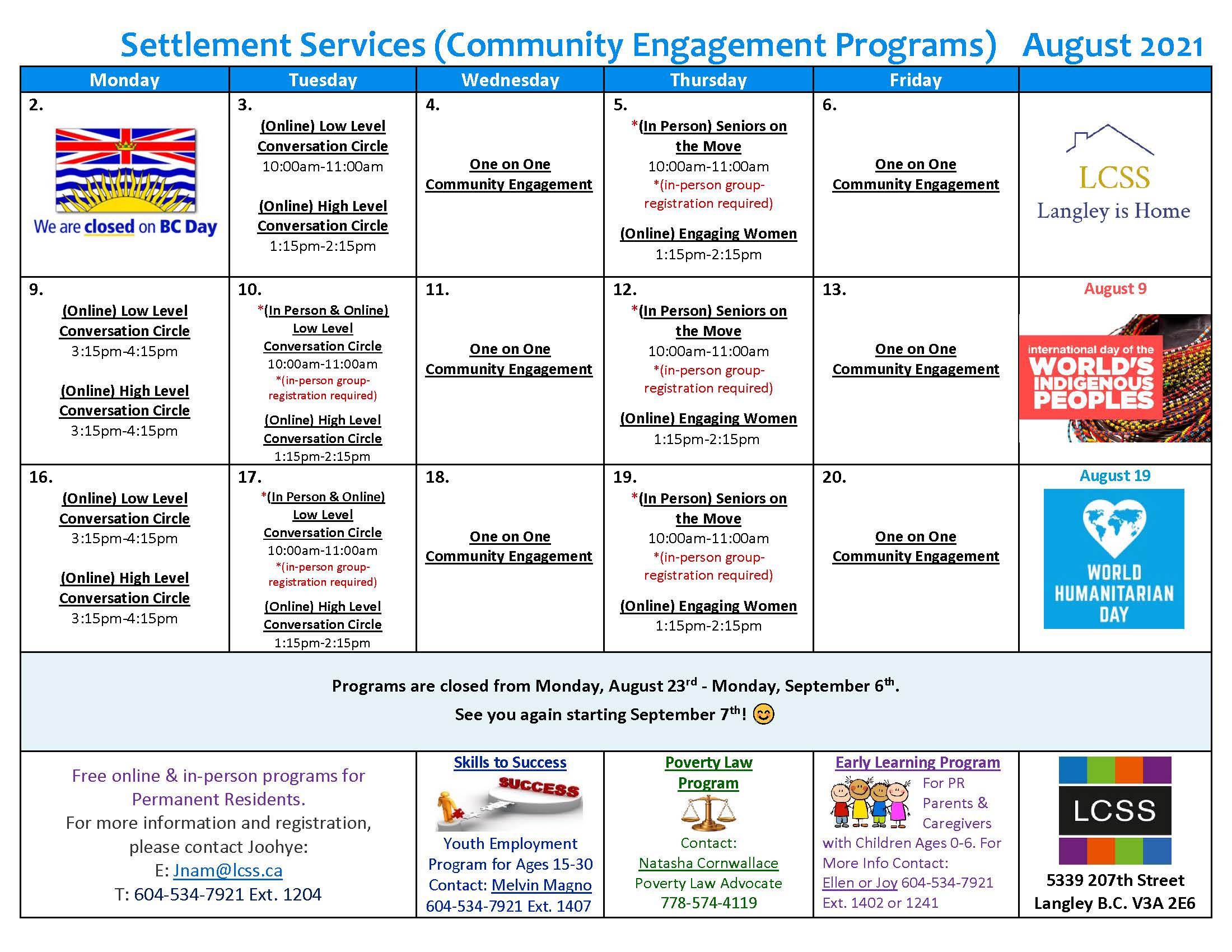 Lcss Calendar Customize and Print